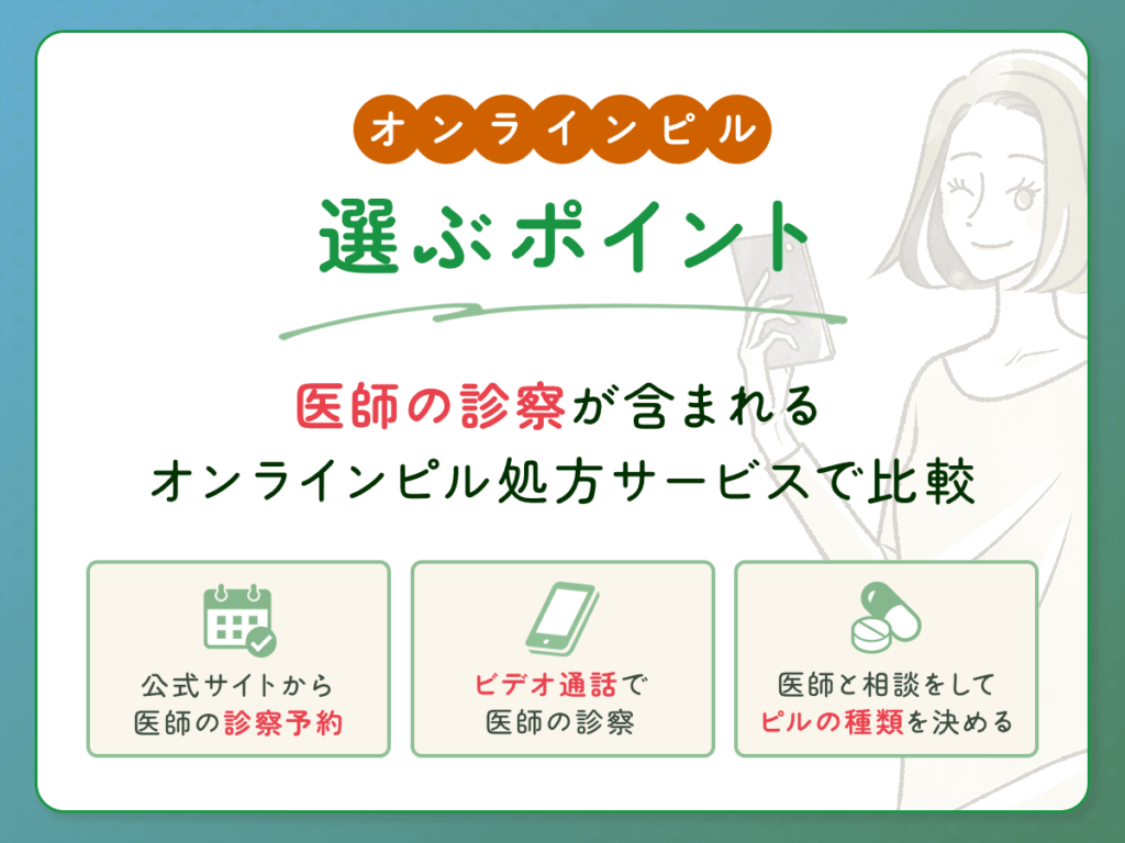 医師の診察が含まれるオンラインピル処方サービスで比較