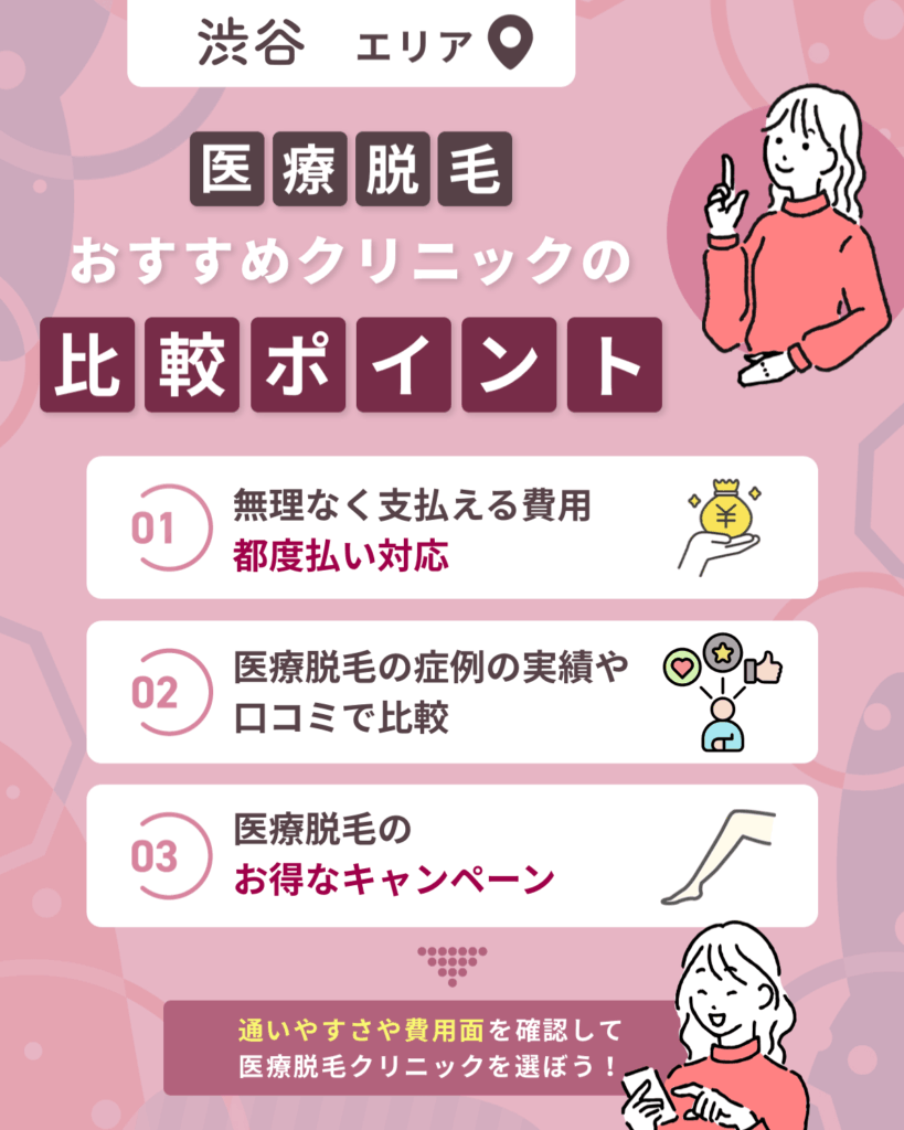 渋谷エリアの医療脱毛おすすめクリニック11選!初めての人向けに徹底紹介