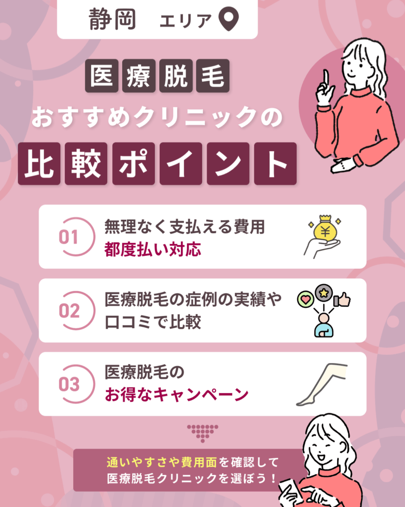 静岡エリアの医療脱毛おすすめクリニック9選!初めての人向けに徹底紹介