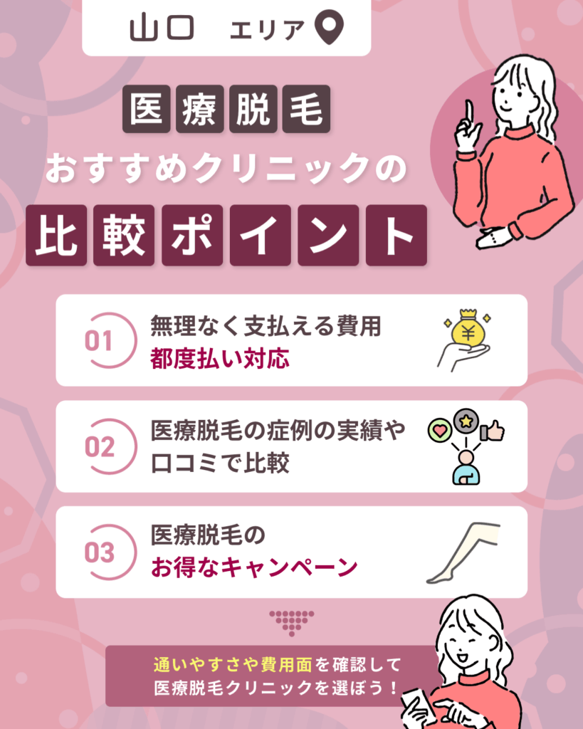山口エリアの医療脱毛おすすめクリニック4選！初めての人向けに徹底紹介