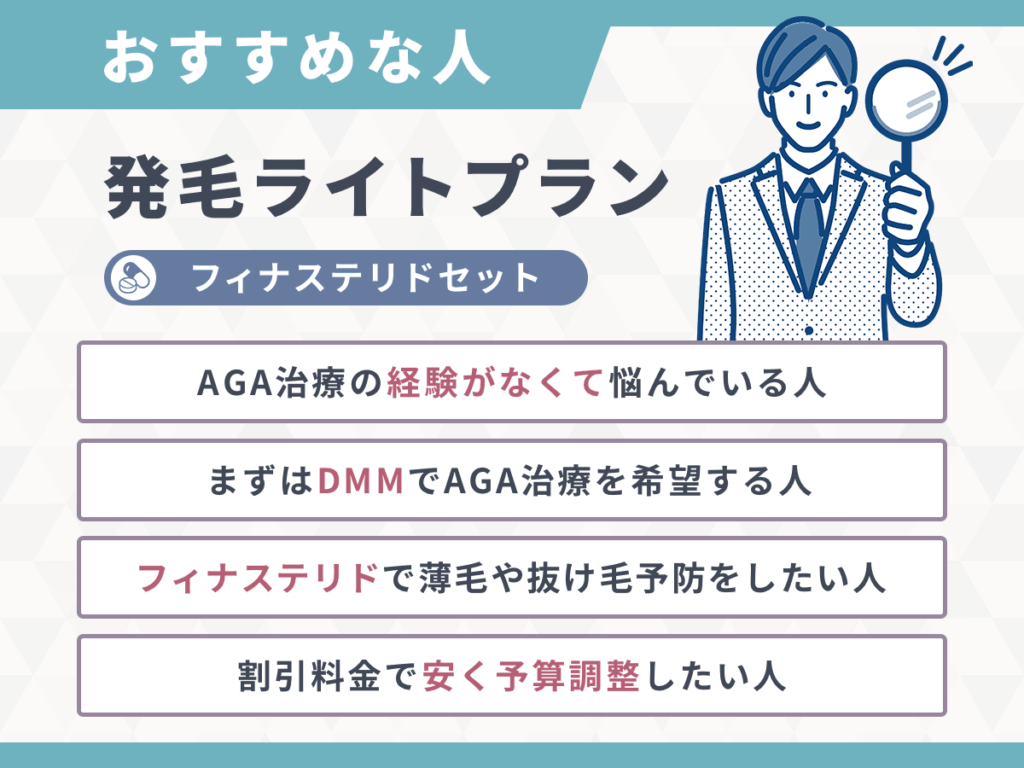 【DMMクリニック（dmm aga クリニック） AGAのクーポンコード①】発毛ライトプラン・フィナステリドセット