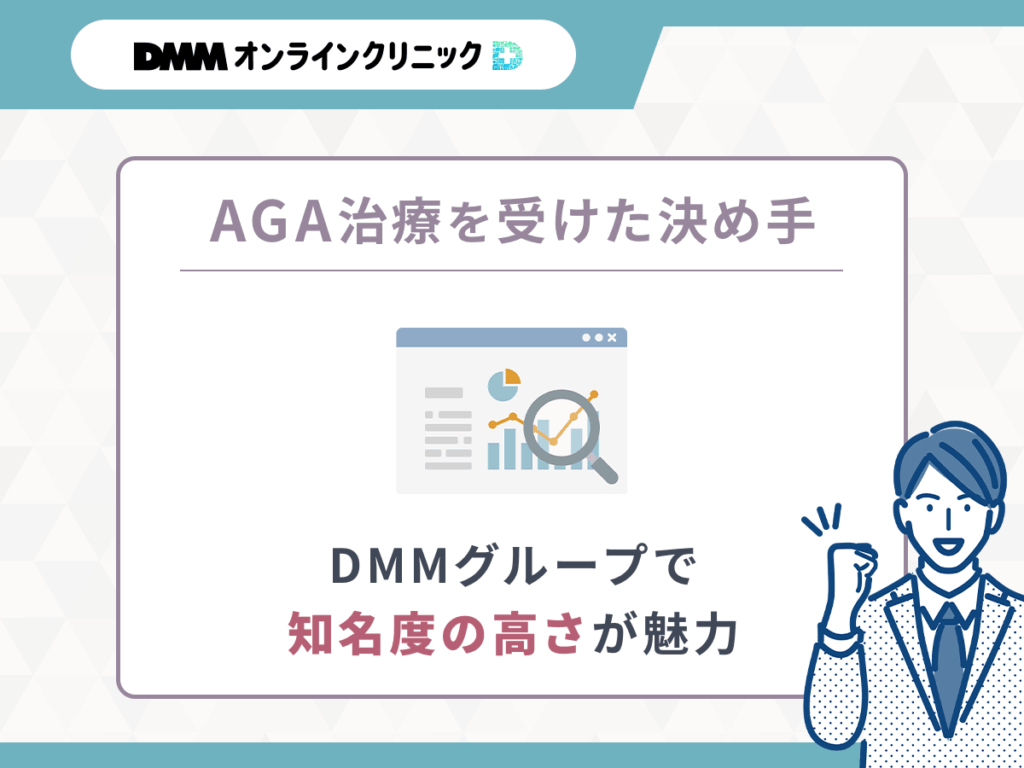 【DMMクリニック（dmm aga クリニック）のAGAクーポン決め手④】DMMクリニック（dmm aga クリニック）グループで知名度の高さから信頼できる